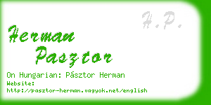 herman pasztor business card